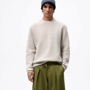 zara textured cream sweater